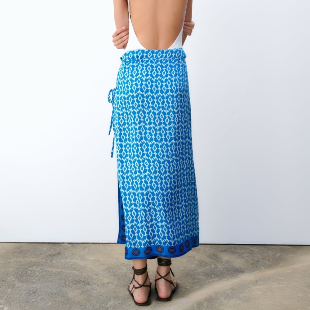NWT Zara printed pareo long Clara skirt size Large (US) - Picture 13 of 13